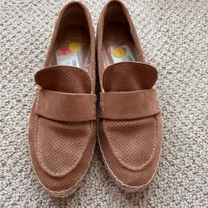 Marc Fisher brown espadrille loafers
